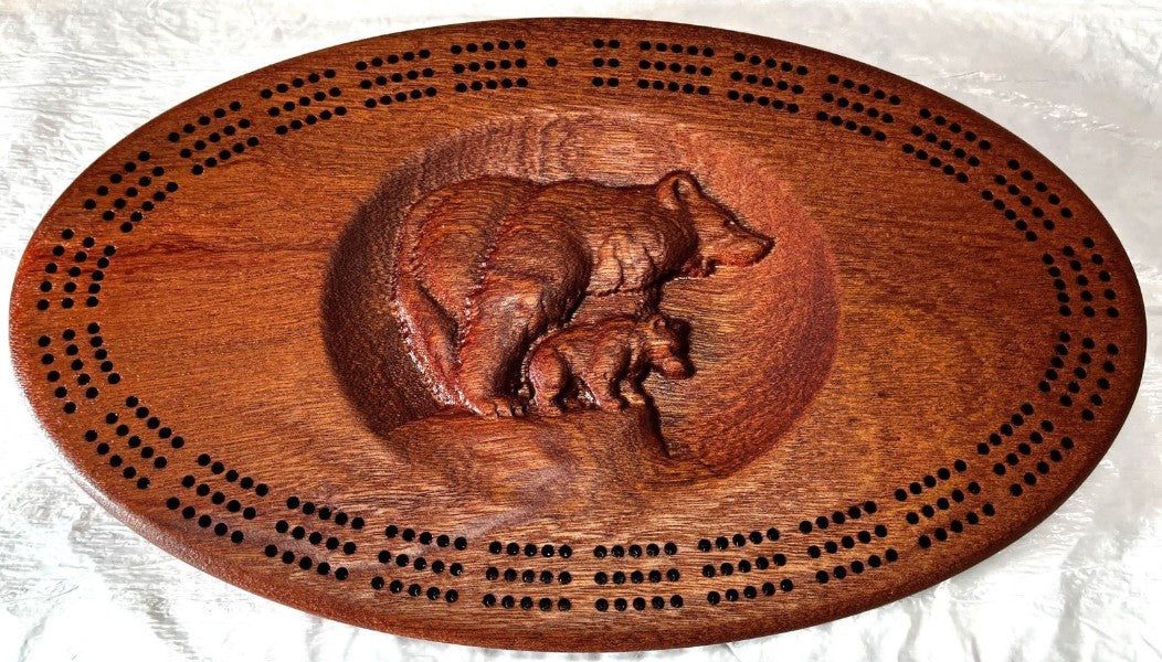 Carved 3D Cribbage Board