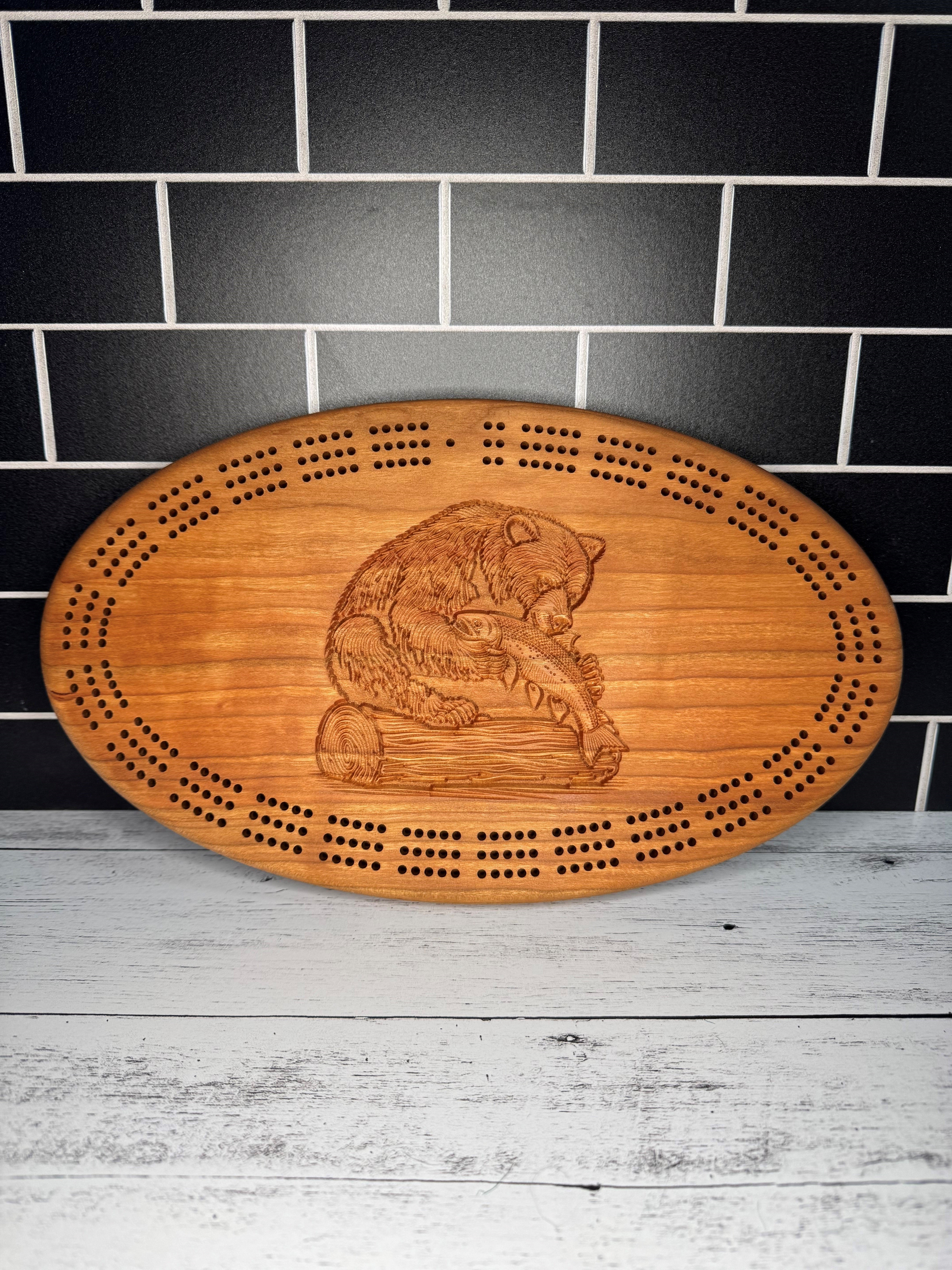 Carved 3D Cribbage Board