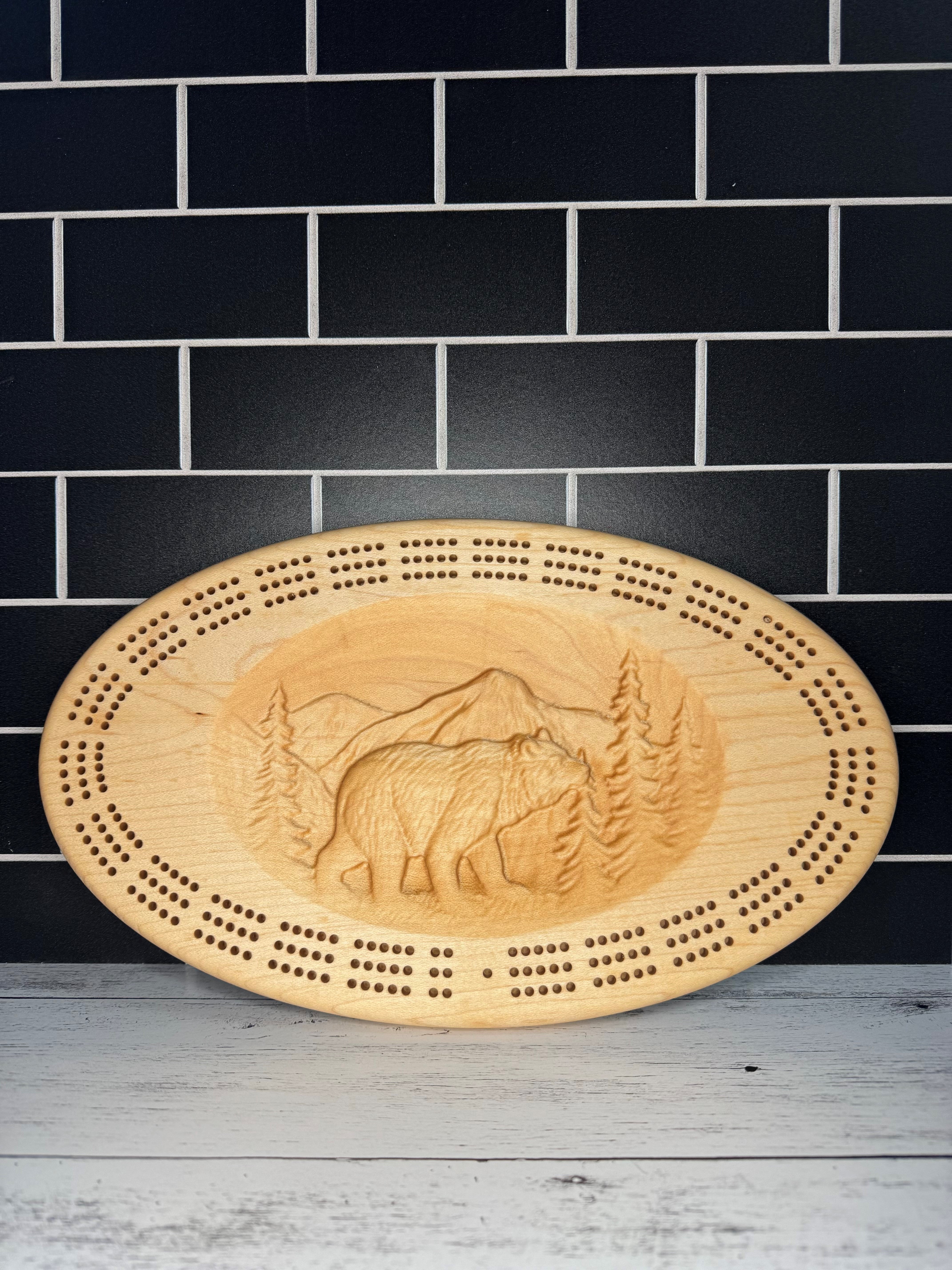 Carved 3D Cribbage Board